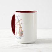 Happy Easter Cute Funny Modern Bunny Rabbit Egg Mok (Voorkant links)