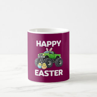Happy Easter Cute Monster Truck Kids Koffiemok