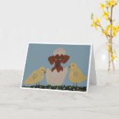  Happy Easter Dachshund hatching out of egg  Kaart (Gele Bloem)