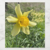 Happy Easter daffodil Wijn Etiket (Enkel label)