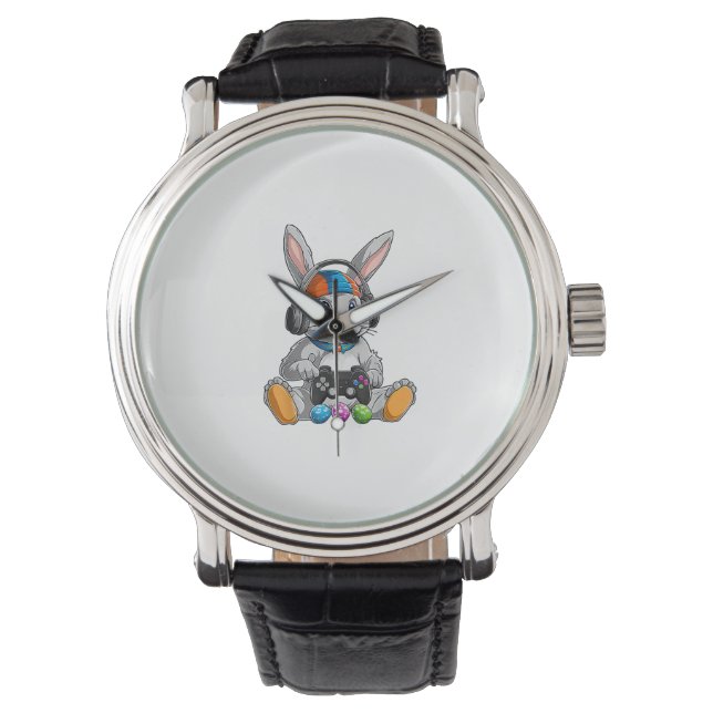 Happy Easter Day Bunny Egg Funny Boys Girls Kids G Horloge (Voorkant)
