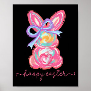 Happy Easter Day Bunny Rabbit Brushstroke T-shirt Poster