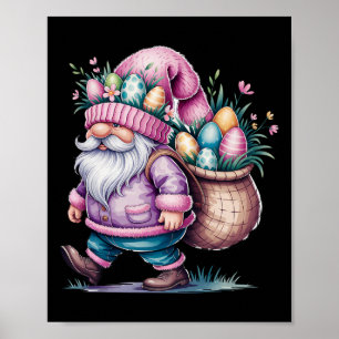 Happy Easter Day Gnome Bunny Eggs Schattige Happy Poster