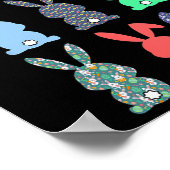 Happy Easter Day Schattigee konijnenliefhebber Kin Poster (Hoek)