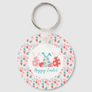 Happy Easter Decorated Eggs Bunny Ears Sleutelhanger