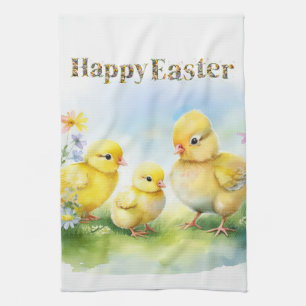 Happy Easter Decoratieve tekst Baby Chics Theedoek