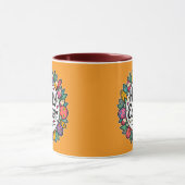 Happy Easter – Decorative Floral Frame - caneca Mok (Midden)