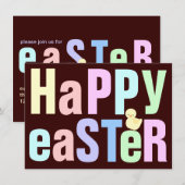 Happy Easter Dinner Uitnodiging (Voorkant / Achterkant)
