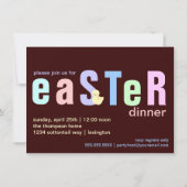 Happy Easter Dinner Uitnodiging (Achterkant)