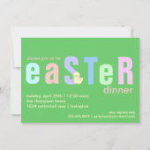 Happy Easter Dinner Uitnodiging (Achterkant)