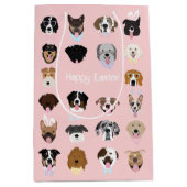Happy Easter Dog Face Pattern Medium Cadeauzakje (Voorkant)