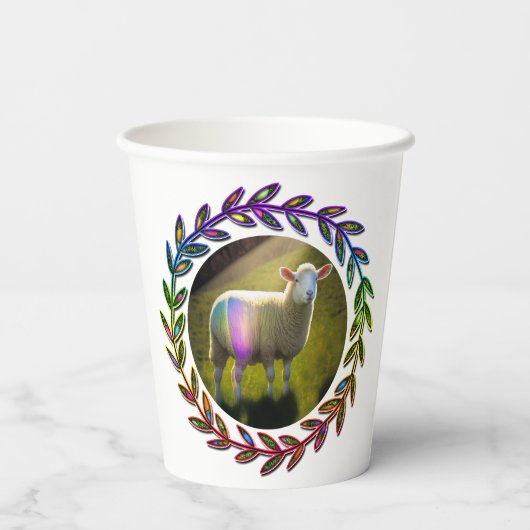 Happy Easter Ducking and Lamb Papieren Bekers (Achterkant)