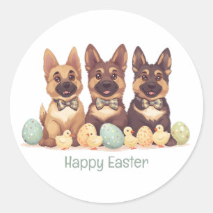 Happy Easter Duitse herdershonden Ronde Sticker
