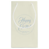 Happy Easter dusty Blue crème aangepast script sch Klein Cadeauzakje (Achterkant)