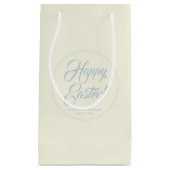 Happy Easter dusty Blue crème aangepast script sch Klein Cadeauzakje (Voorkant)