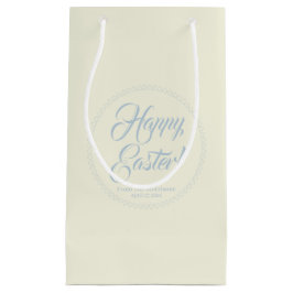 Happy Easter dusty Blue crème aangepast script sch Klein Cadeauzakje