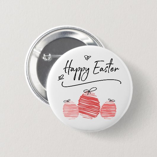 Happy Easter Egg Doodle Button (Voorkant /achterkant)