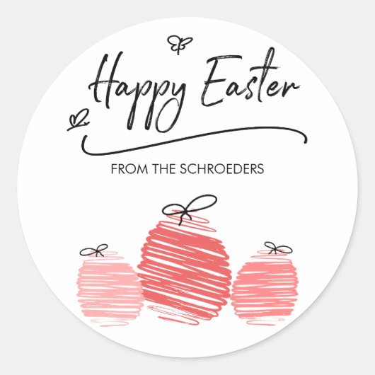 Happy Easter Egg Doodle Sticker (Voorkant)