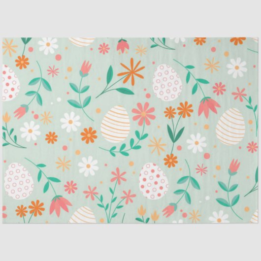 Happy Easter Egg Floral Tissuepapier (Voorkant)