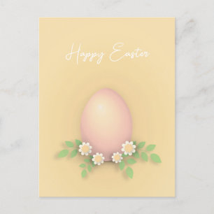 Happy Easter Egg & Flowers Briefkaart