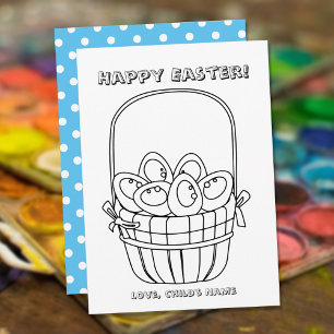 Happy Easter Egg - gevulde mandje kleurpagina