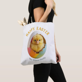 Happy Easter Egg Hatching Chick Schattige geperson Draagtas