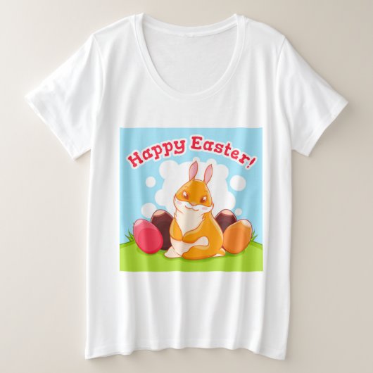 Happy Easter Egg Hunt Grote Maat T-shirt (Design voorkant)