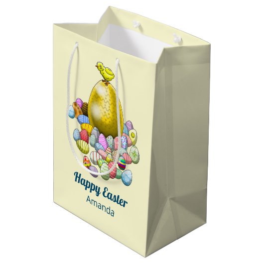 Happy Easter Egg Hunt Medium Cadeauzakje (Achterkant Gekanteld)