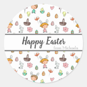 Happy Easter Egg Hunt Ronde Sticker