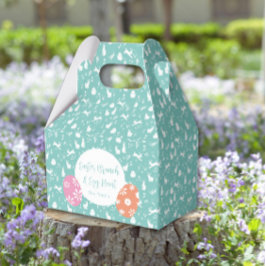 Happy Easter Egg Hunt turquoise hand draw Bedankdoosjes