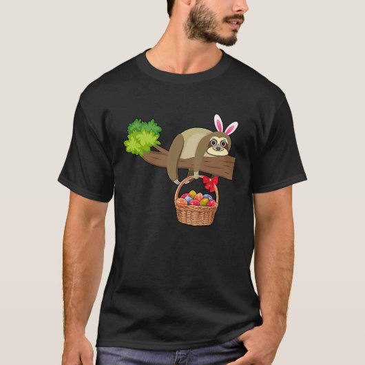 Happy Easter Egg Hunt With Sloth T-shirt (Voorkant)