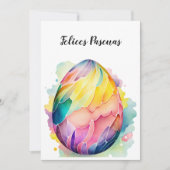 Happy Easter Egg Kaart Design in het Spaans (Voorkant)