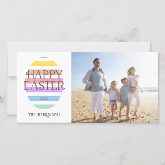 Happy Easter Egg Paasfoto Feestdagenkaart (Voorkant)