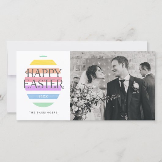 Happy Easter Egg Paasfoto Feestdagenkaart (Voorkant)