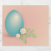 Happy Easter Egg pastel floral blank Likeurfles Etiket (Enkel label)