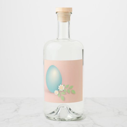 Happy Easter Egg pastel floral blank Likeurfles Etiket (Voorkant)