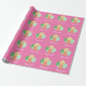 Happy Easter Egg Pattern op roze Cadeaupapier (Uitgerold)