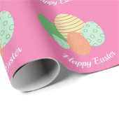 Happy Easter Egg Pattern op roze Cadeaupapier (Rol Hoek)