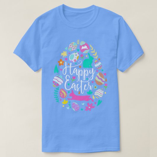 Happy Easter Egg Rabbit Bunny T-shirt (Design voorkant)