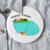 "HAPPY EASTER" EGG RONDE BUTTON 6,0 CM (In situ)