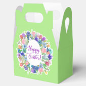 Happy Easter Egg Shaped Floral Wreath Bedankdoosjes (Geopend)