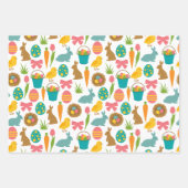 Happy Easter Eggs Bunny Chicks Patten Inpakpapier Vel (Voorkant 3)