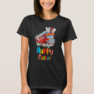 Happy Easter Eggs Bunny Firefighter Fireman Pasen T-shirt