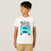 Happy Easter Eggs Bunny Truck Boy T-shirt (Voorkant volledig)
