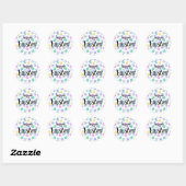 Happy Easter Eggs Colorful Pattern Ronde Sticker (Vel)