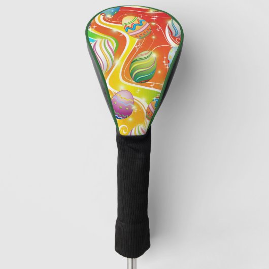 Happy Easter Eggs Festive Pattern Golfheadcover (Voorkant)