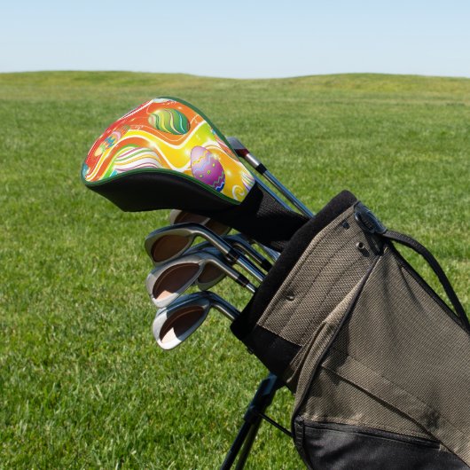 Happy Easter Eggs Festive Pattern Golfheadcover (Insitu)