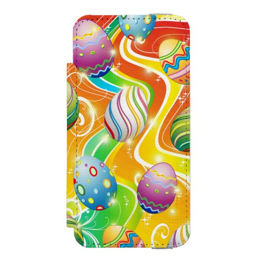 Happy Easter Eggs Festive Pattern Incipio iPhone Portemonnee Hoesje (Voorkant Agenda)