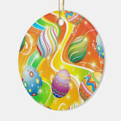 Happy Easter Eggs Festive Pattern Keramisch Ornament (Links)