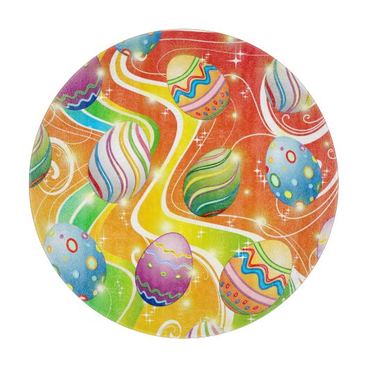 Happy Easter Eggs Festive Pattern Snijplank (Voorkant)